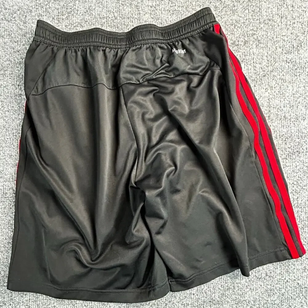 Adidas D2M Primeblue Shorts Mens Medium Black Red AEROREADY Zip Pockets
